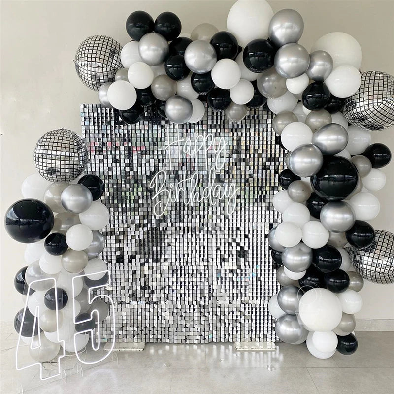 Silver Shimmer Wall Backdrop Panels 18 Panels Square Sequin Backdrop
