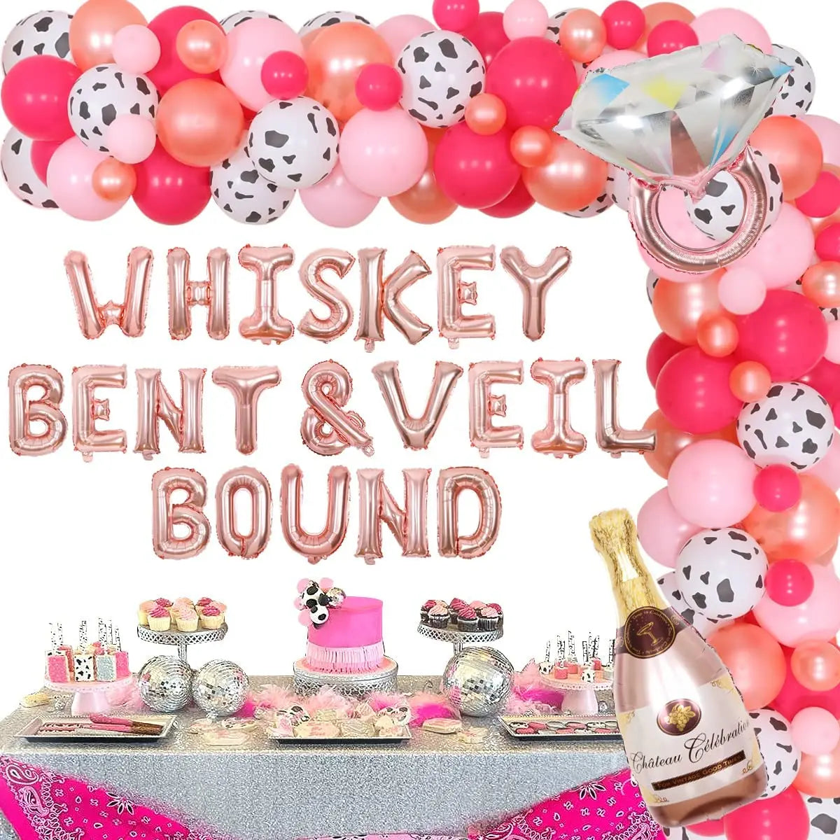 Nashville Bachelorette Party Decorations Whiskey Bent & Veil Bound