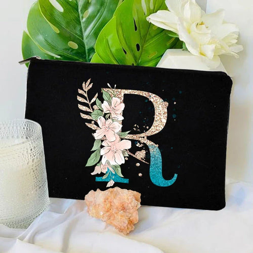 Gradient Initial Makeup Zipper Bags Fashion Travel Toilet Lipstick