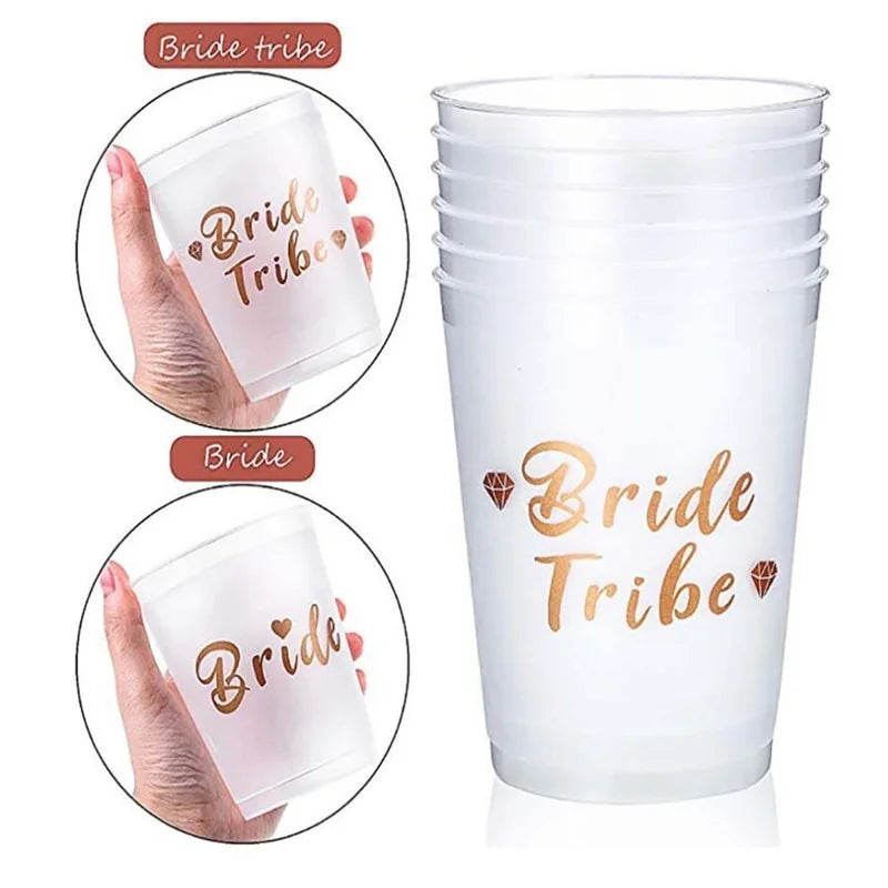 Team Bride Tribe Cups Bridal Shower Bachelorette Party Plastic