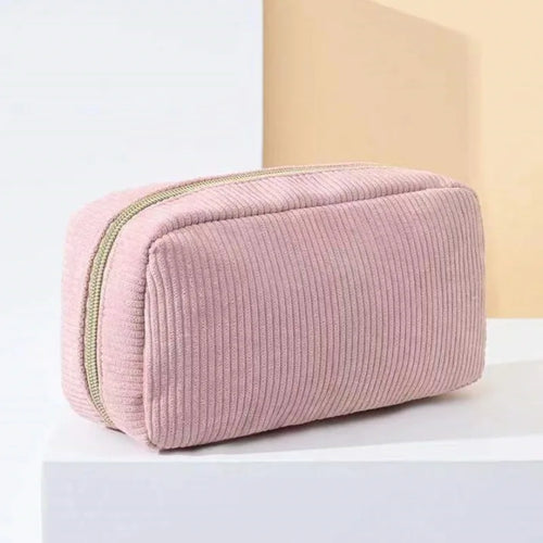 Personalized Embroidered Cosmetic Bag with Name Corduroy Makeup Bag