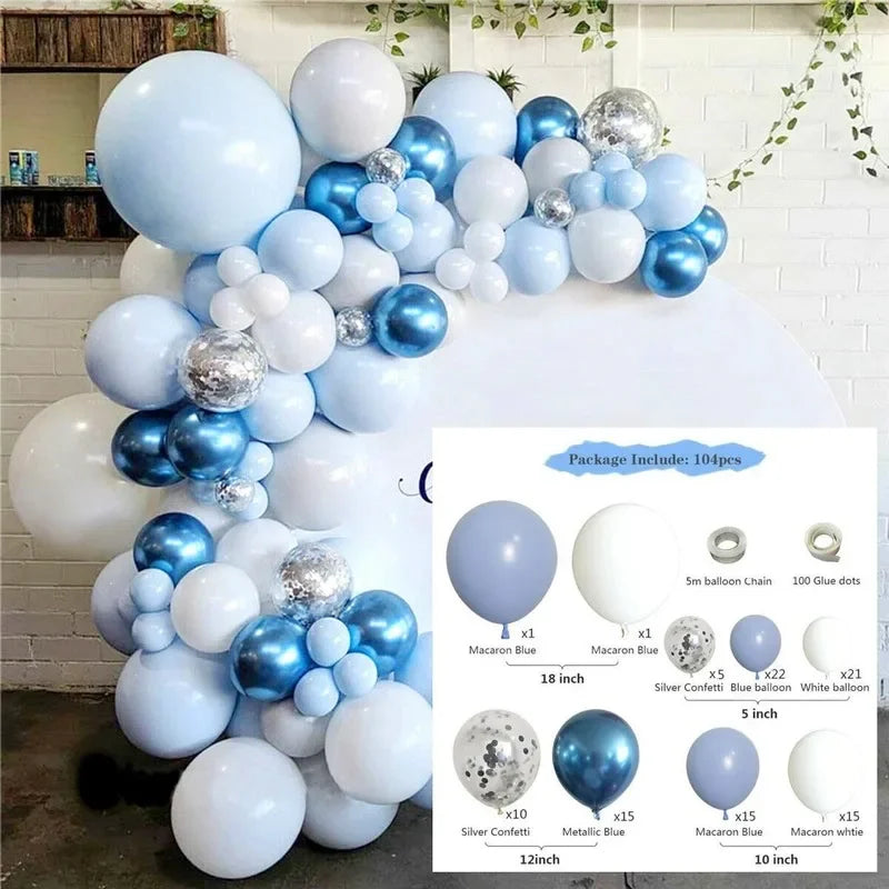 Blue Ocean Balloon Arch Garland Kit Clear Premium Latex Balloons