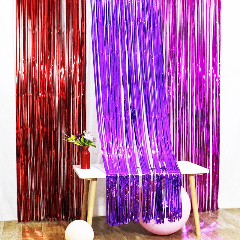2/3M Party Background Wedding Decoration Foil Fringe Curtain Sequin