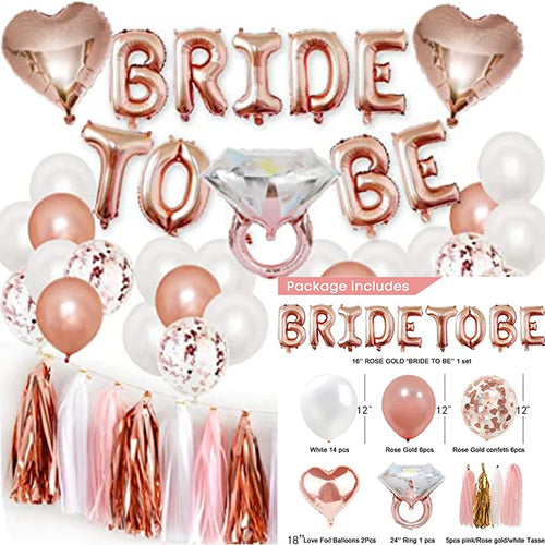 Bachelorette Party Decorations Kits Rose Gold Bridal Shower Party