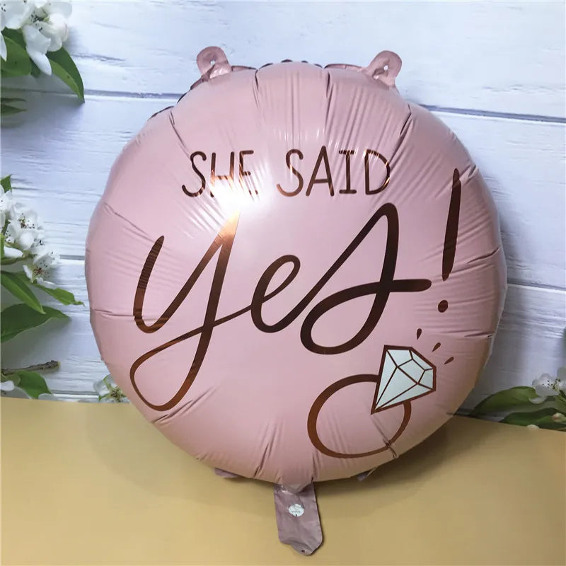 1Pcs 22inch She Said Yes Foil Balloon With Diamond Ring Bachelorette