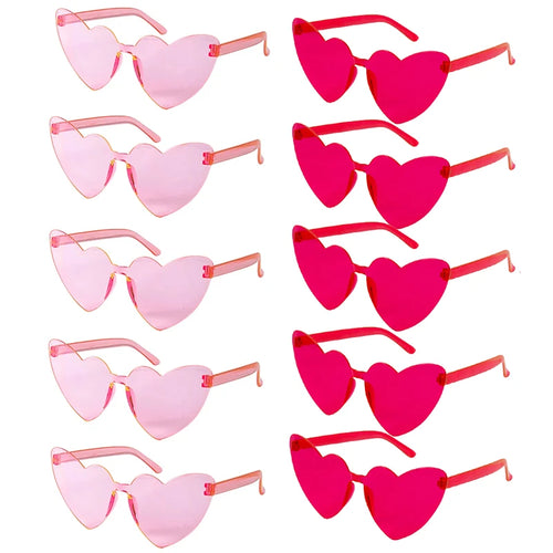 10pcs Bachelorette Party Sunglasses Black White Pink Square Heart