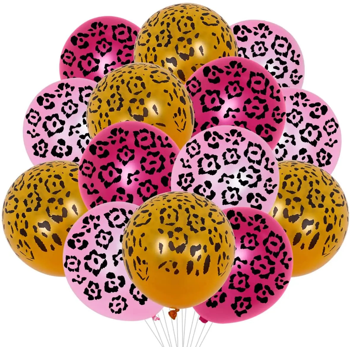 Funmemoir 36 Pieces Leopard Cheetah Spotted Print Balloons Wild Animal
