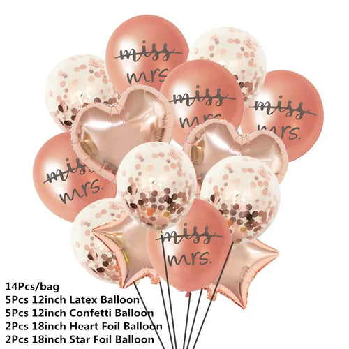 Rosegold Miss To Mrs Latex Confetti Balloons Wedding Decoration