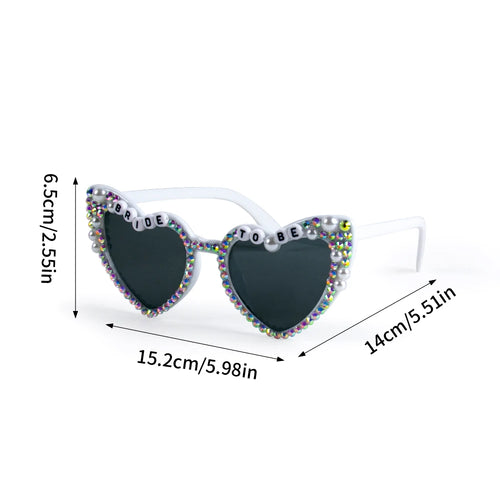 Pearl Bride to be Sunglasses Bachelorette Party Heart Glasses bridal