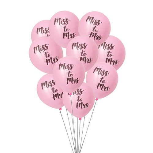 Chicinlife 10Pcs 10inch Miss To Mrs Latex Balloons Bachelorette Hen