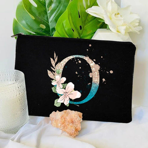 Gradient Initial Makeup Zipper Bags Fashion Travel Toilet Lipstick