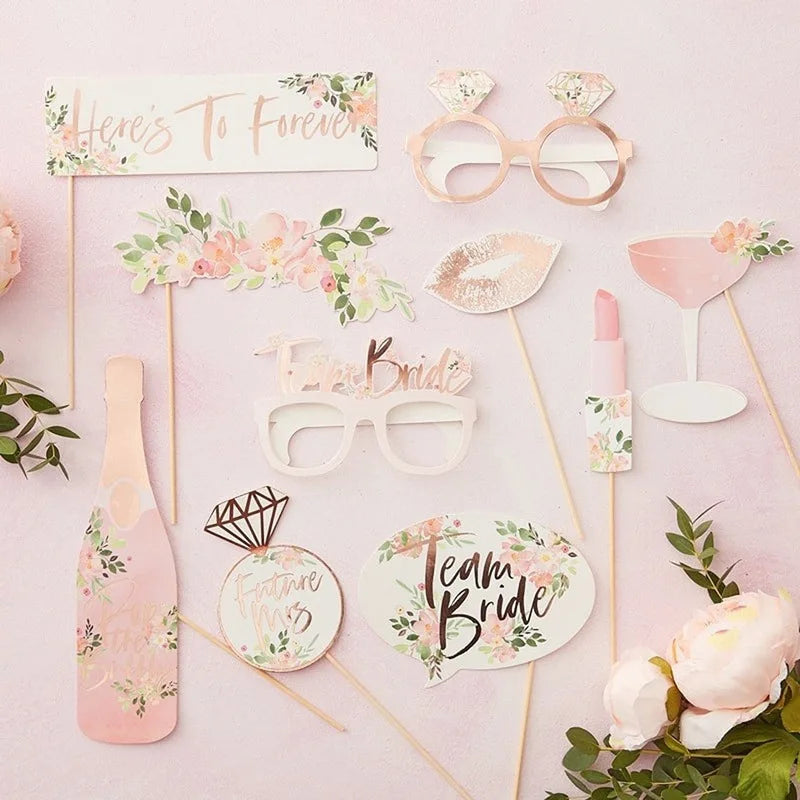 1Set Team Bride to be Photo Booth Props Paper Frame Bachelorette Party