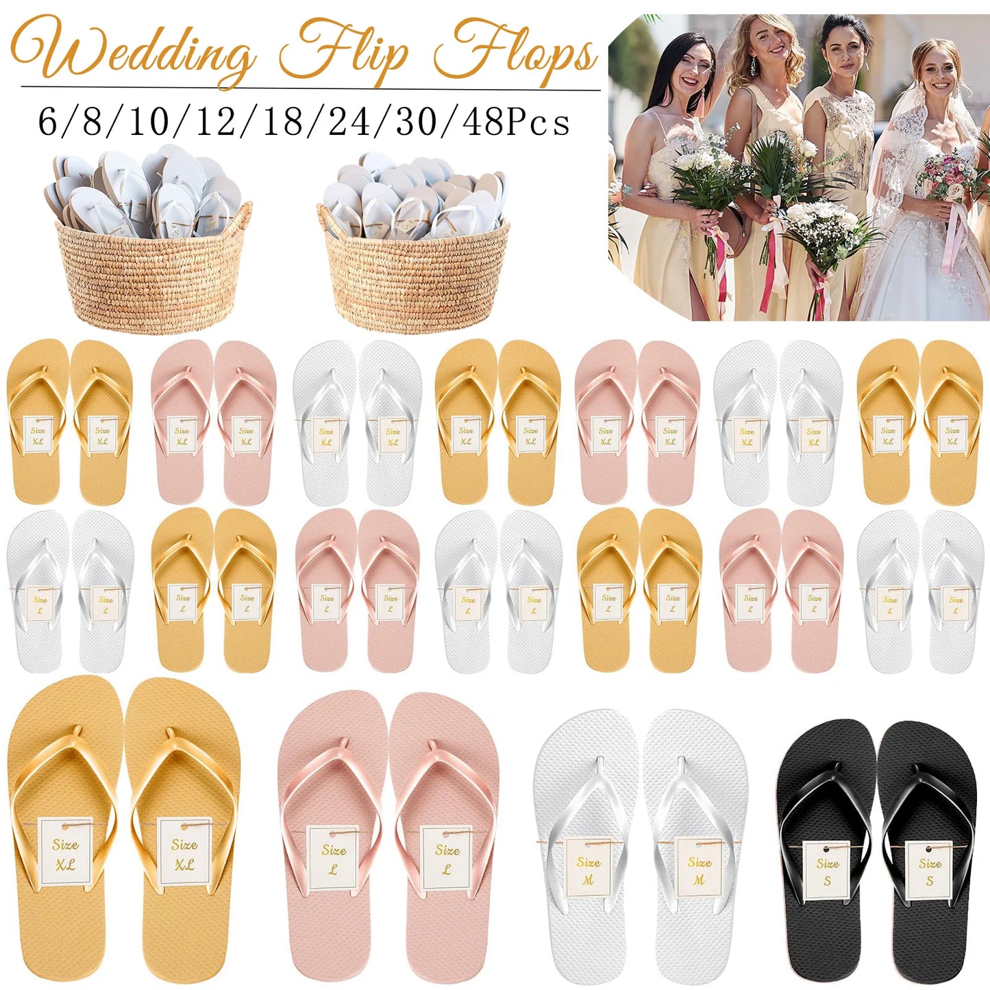 6-24 Pairs Flip Flops Bulk Wedding Favors Gifts for Guests Beach