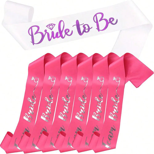 1Set Rose Gold Team Bride To Be Satin Sash for Bachelorette Party