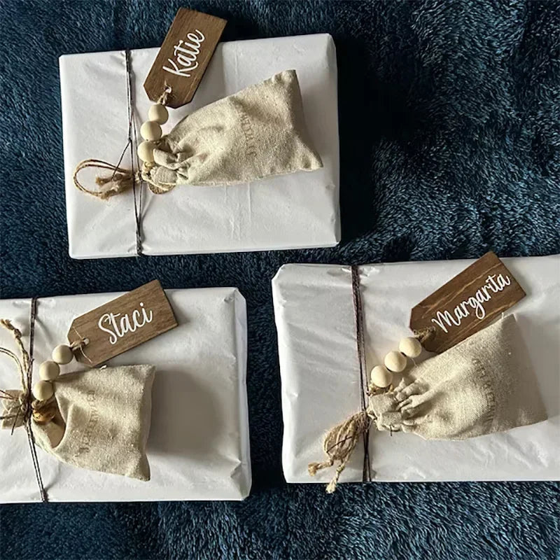 Personalized Custom Wooden Beaded Tag Bachelorette Party bridal shower