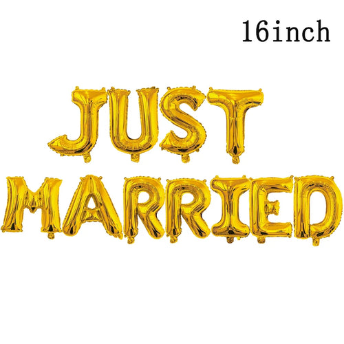 1set 16inch Just Married Foil Balloon Bridal Shower Bachelorette Party