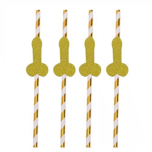 20pcs Bachelorette Party Penis Straws Paper Novelty Nude Dick Drink