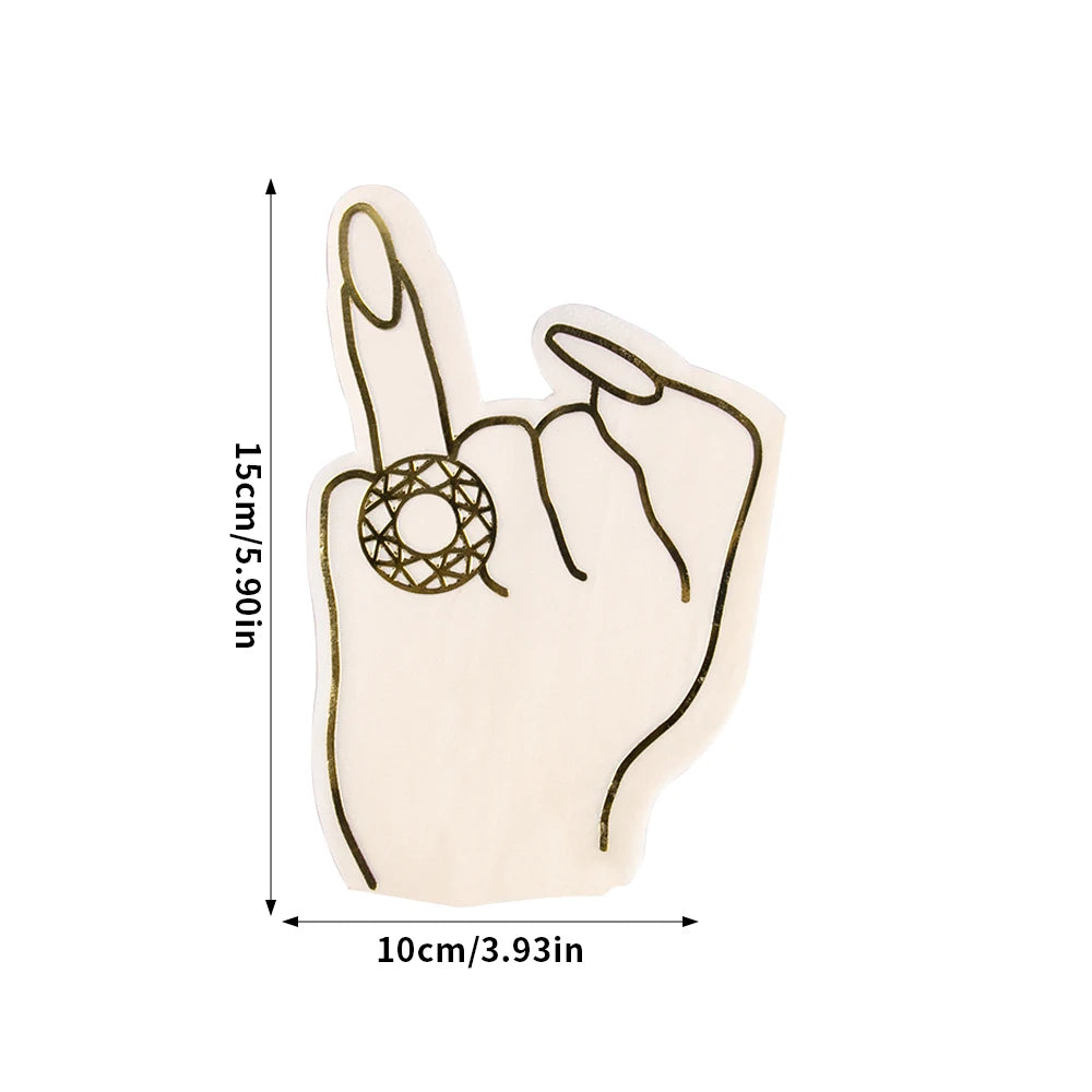 20pcs Dimond Ring Finger Napkins Bachelorette Party Paper Napkins