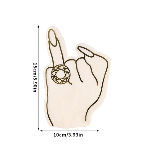 20pcs Dimond Ring Finger Napkins Bachelorette Party Paper Napkins