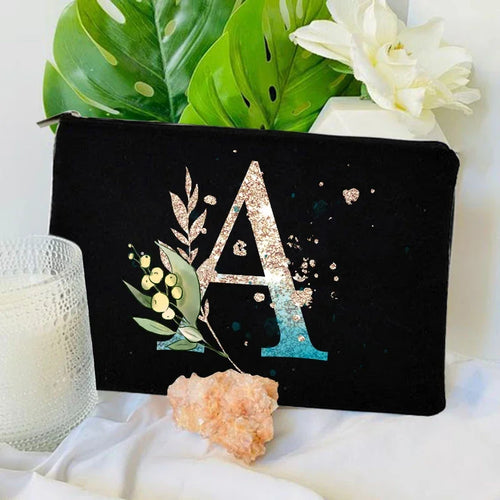 Gradient Initial Makeup Zipper Bags Fashion Travel Toilet Lipstick