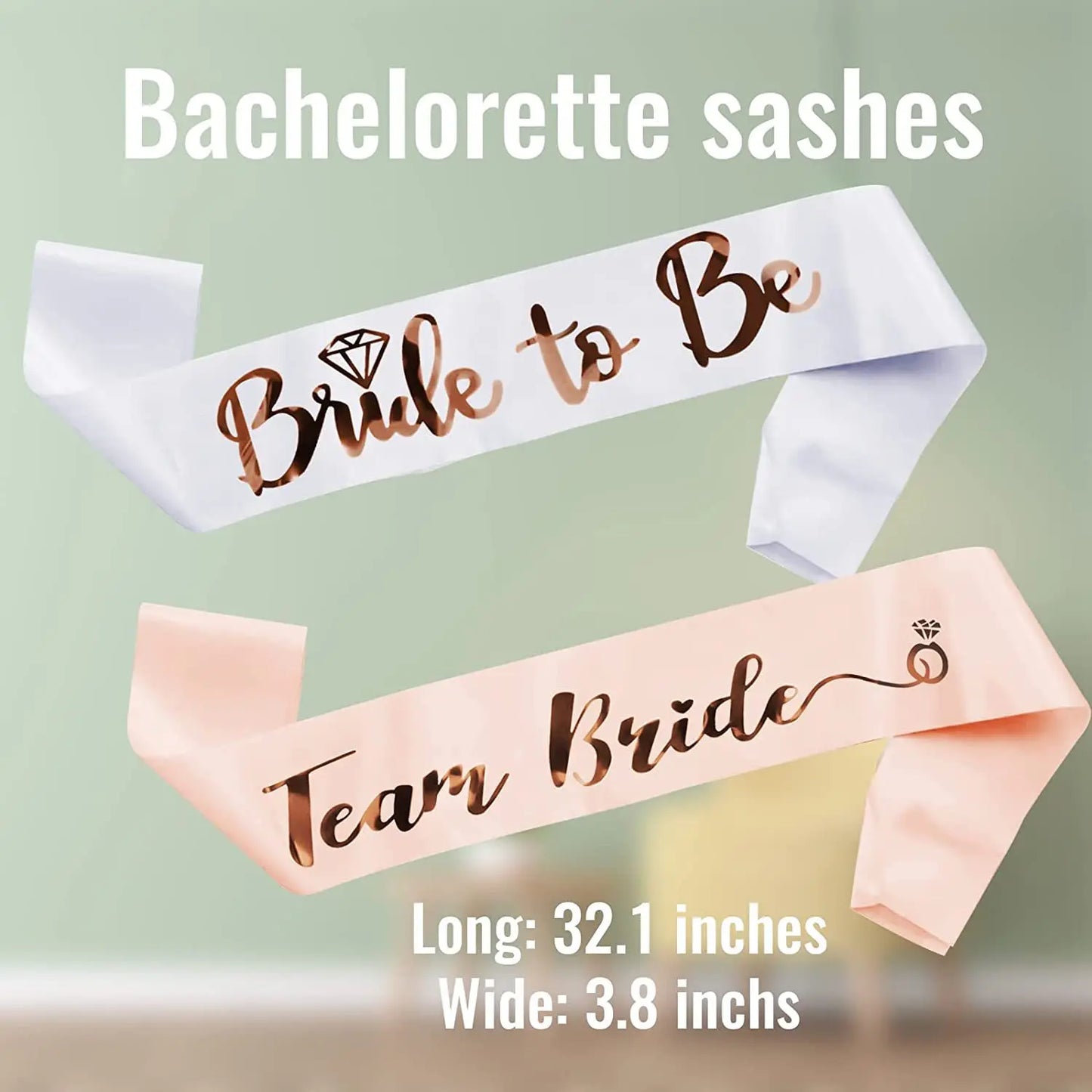 1Set Rose Gold Team Bride To Be Satin Sash for Bachelorette Party