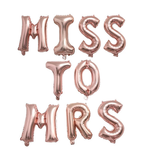 Chicinlife 9Pcs 16inch Miss To Mrs Letter Foil Balloons Bachelorette