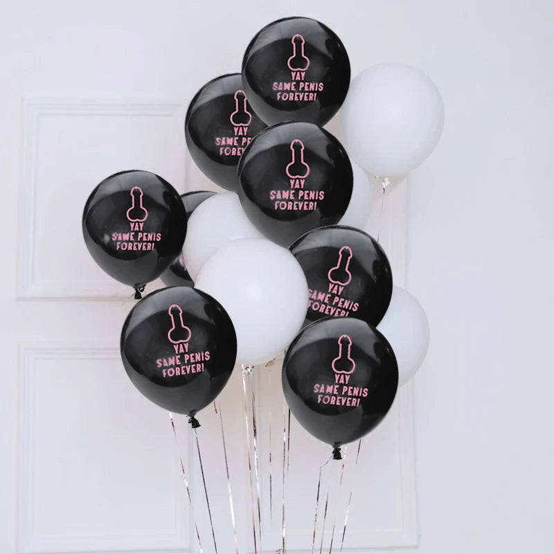 5/10pcs 10inch Same Penis Forever Balloon Bridal Shower Gold Penis