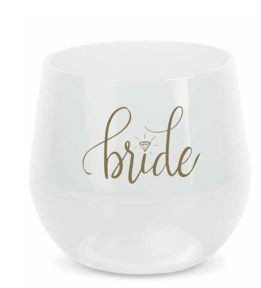Frosted White Bride Tribe Silicone Wine Cups by Silipint (14 oz. Wine