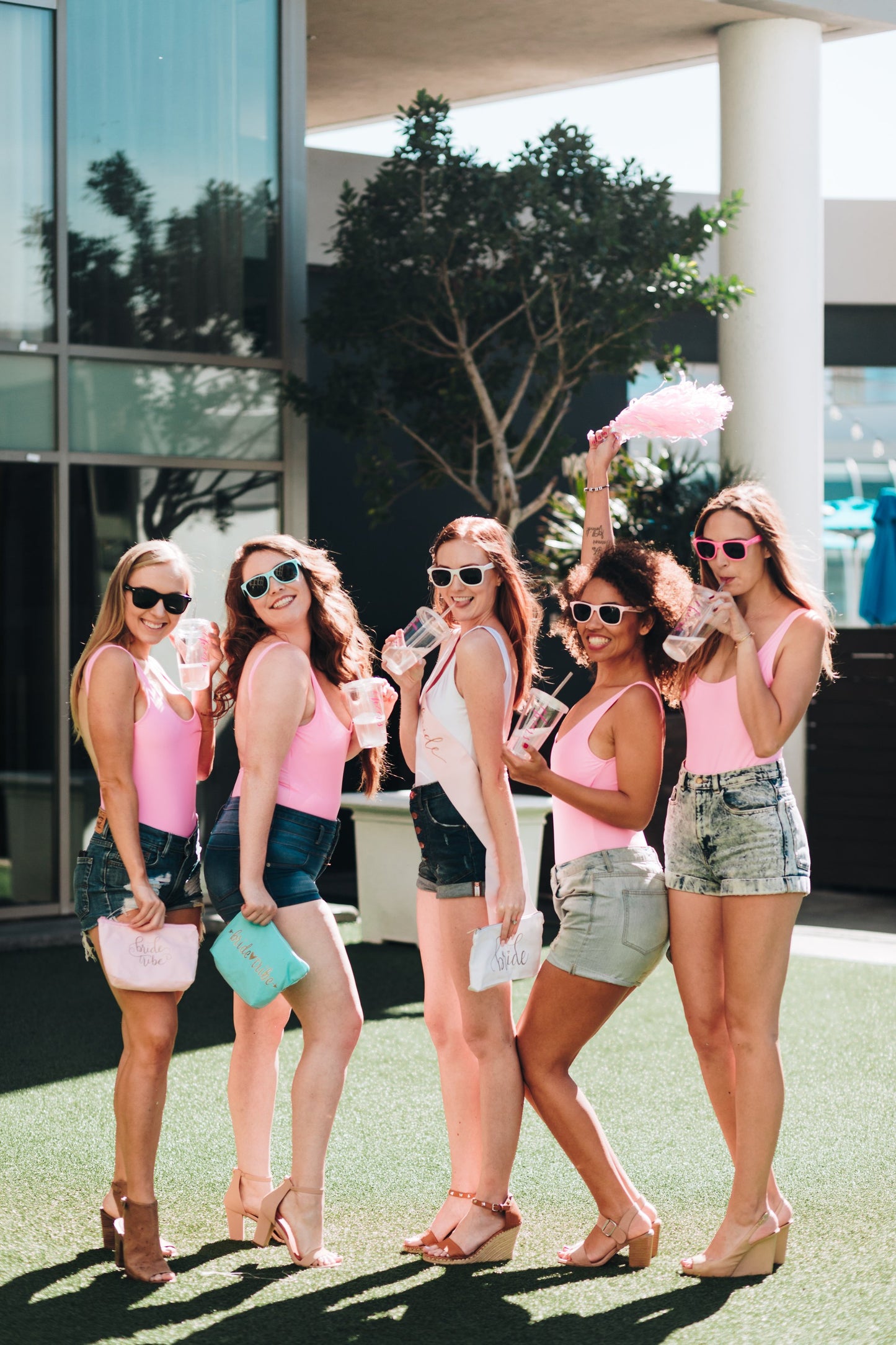 Neon Pink Bride Tribe Sunglasses