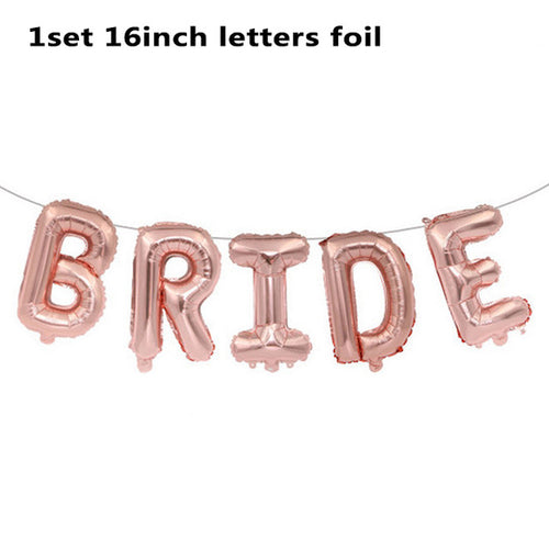 Wedding Decorations Rose Gold Bride To Be Letters Foil Balloons Rings