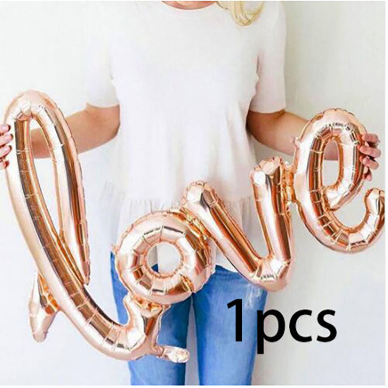 Wedding Decorations Rose Gold Bride To Be Letters Foil Balloons Rings