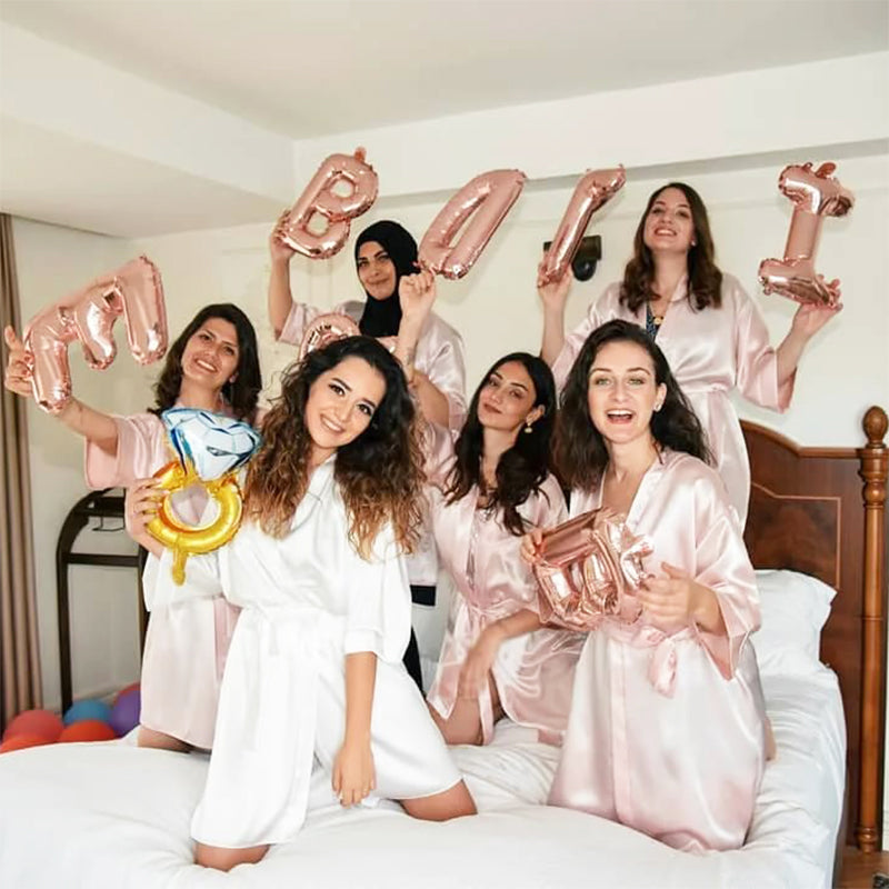 Wedding Decorations Rose Gold Bride To Be Letters Foil Balloons Rings