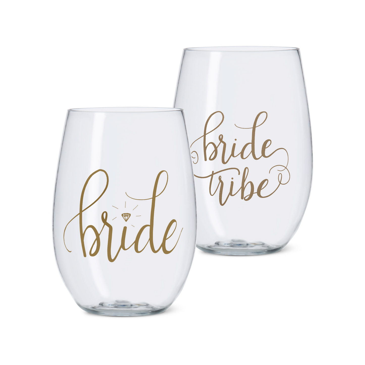16 oz. Bride Durable Plastic Stemless Wine Cups