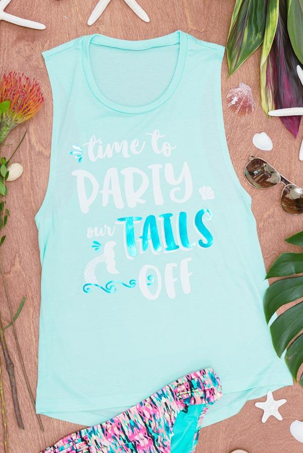 Trading My Tail for a Veil Mermaid Muscle Tanks