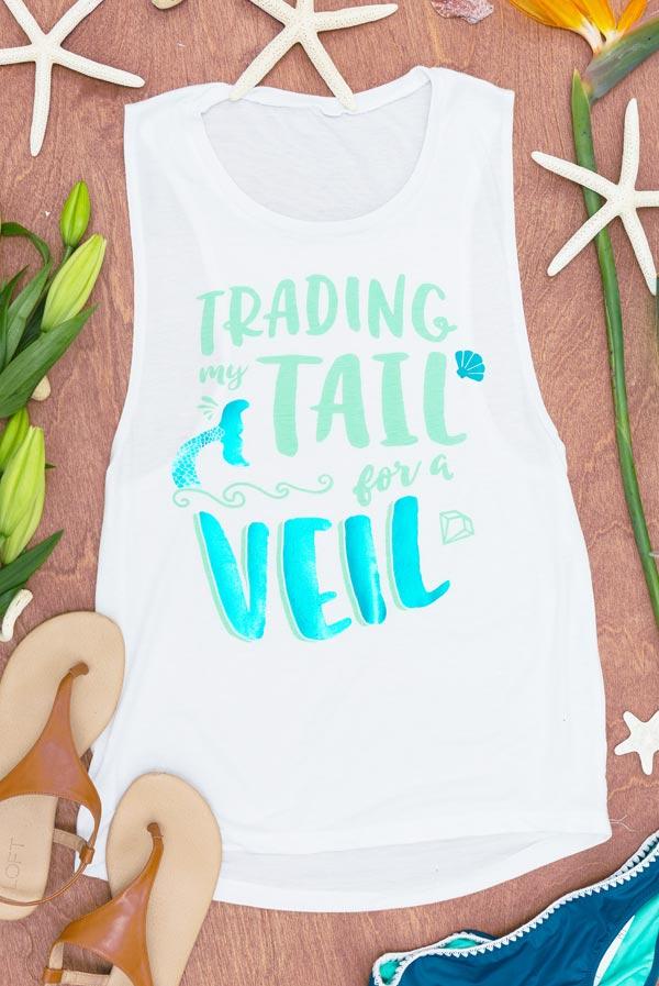 Trading My Tail for a Veil Mermaid Muscle Tanks