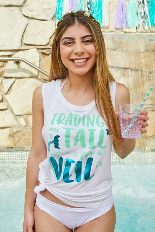 Trading My Tail for a Veil Mermaid Muscle Tanks