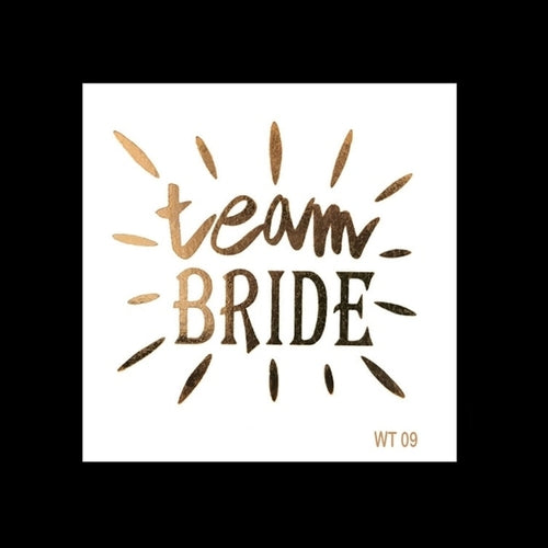 10Pcs Team Bride Tribe Golden Tattoo Stickers Bachelorette Hen Party