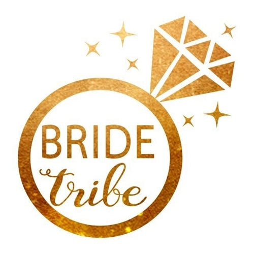 10Pcs Team Bride Tribe Golden Tattoo Stickers Bachelorette Hen Party
