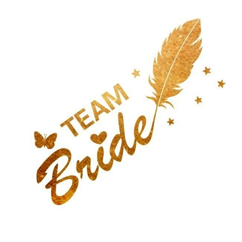 10Pcs Team Bride Tribe Golden Tattoo Stickers Bachelorette Hen Party