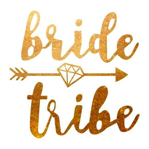 10Pcs Team Bride Tribe Golden Tattoo Stickers Bachelorette Hen Party