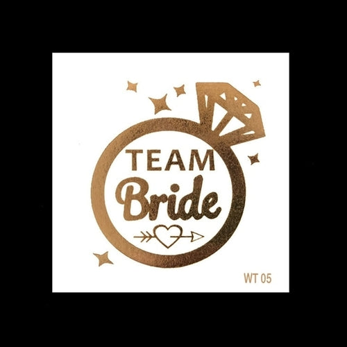 10Pcs Team Bride Tribe Golden Tattoo Stickers Bachelorette Hen Party