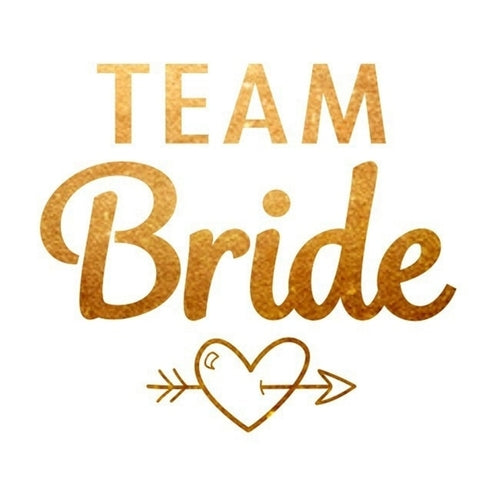 10Pcs Team Bride Tribe Golden Tattoo Stickers Bachelorette Hen Party