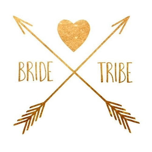 10Pcs Team Bride Tribe Golden Tattoo Stickers Bachelorette Hen Party