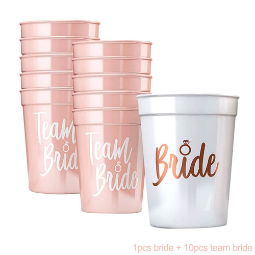 1Set Bachelorette Party Team Bride Plastic Drinking Cups Bridal Shower
