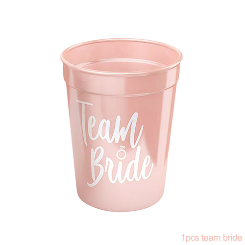 1Set Bachelorette Party Team Bride Plastic Drinking Cups Bridal Shower