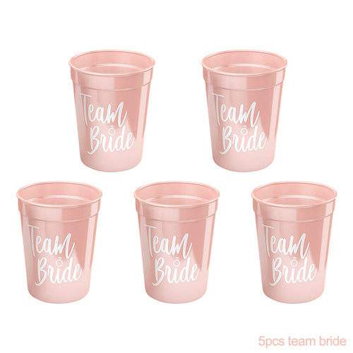 1Set Bachelorette Party Team Bride Plastic Drinking Cups Bridal Shower