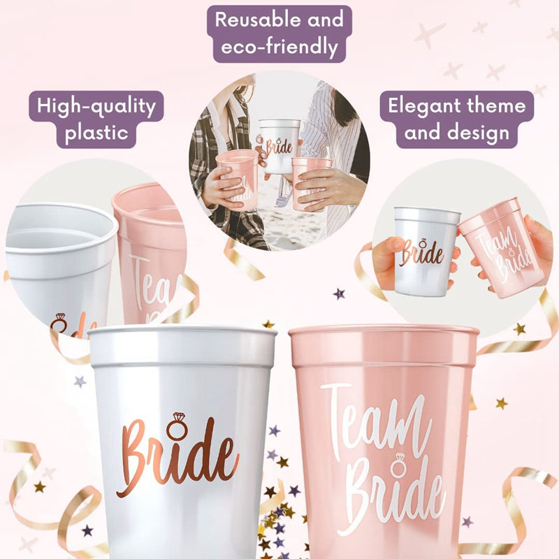 1Set Bachelorette Party Team Bride Plastic Drinking Cups Bridal Shower