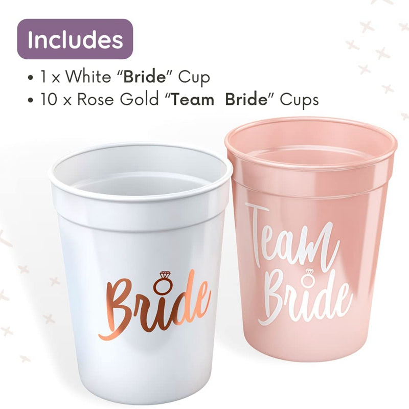 1Set Bachelorette Party Team Bride Plastic Drinking Cups Bridal Shower