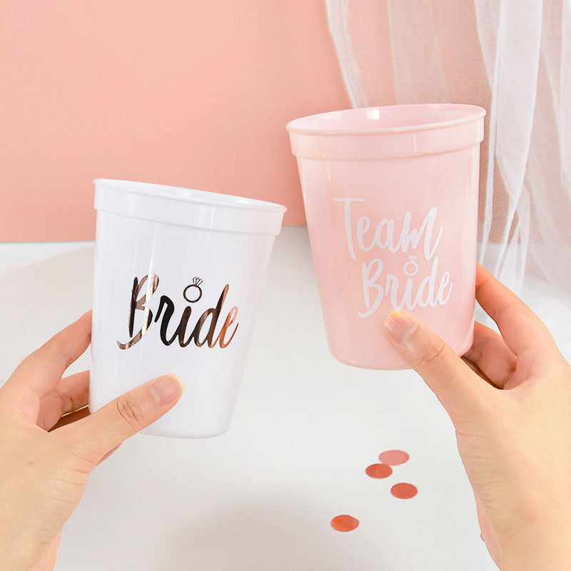 1Set Bachelorette Party Team Bride Plastic Drinking Cups Bridal Shower
