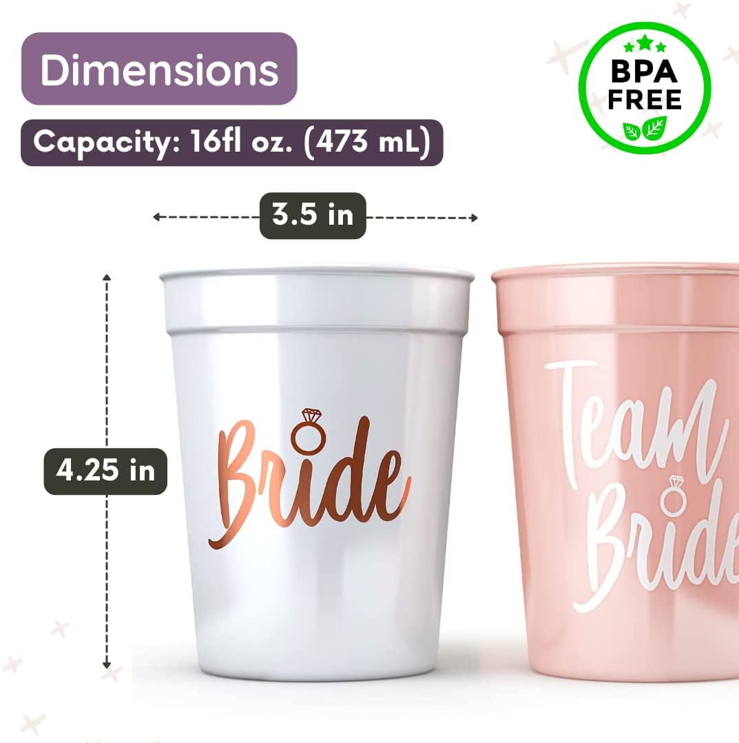 1Set Bachelorette Party Team Bride Plastic Drinking Cups Bridal Shower